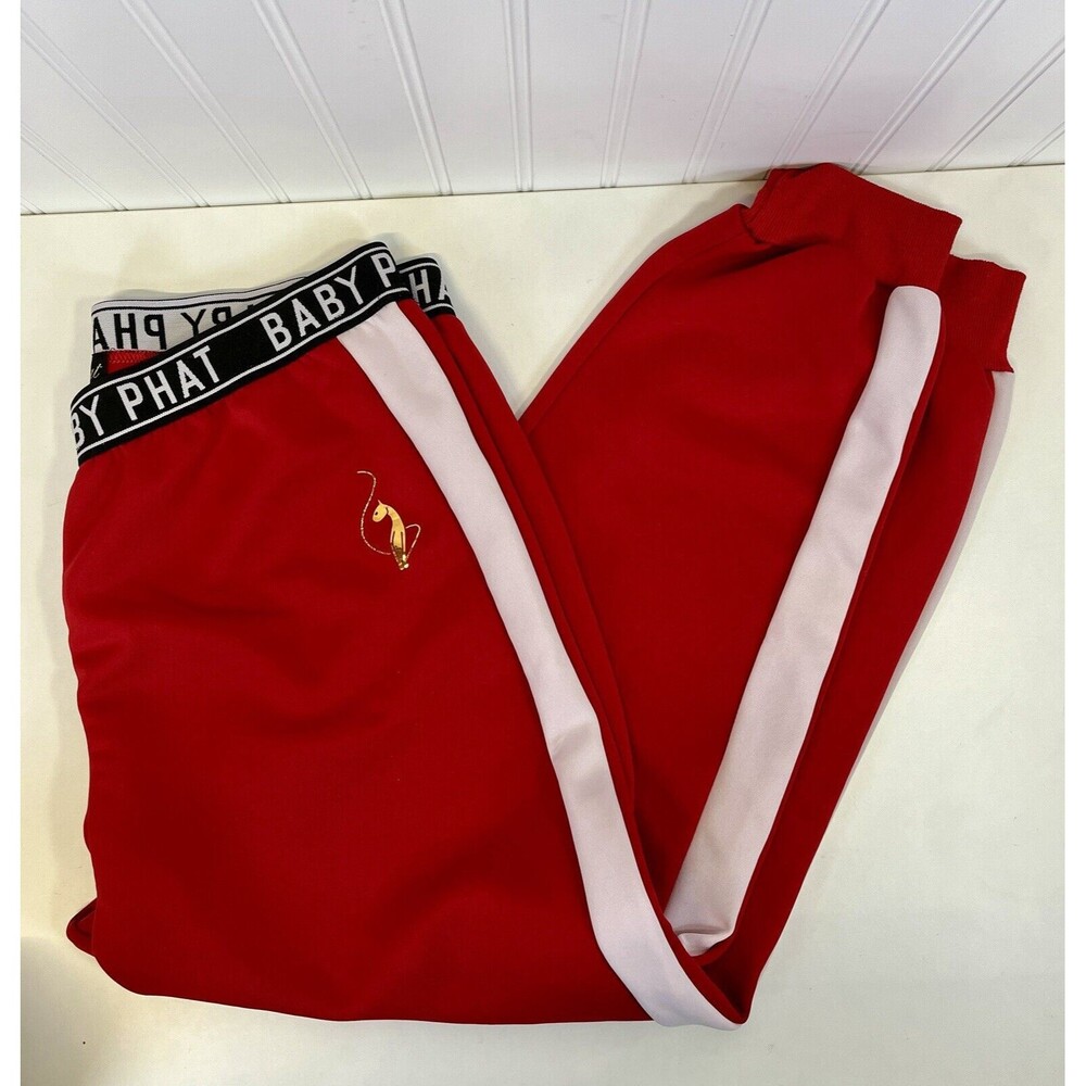 Baby Phat The Collection Mens Red Athletic joggers. Elastic Logo Waistband. Sz3X